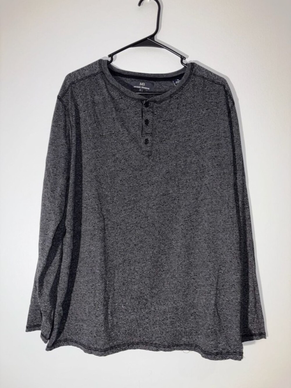 Michael Brandon Men's Striped Long Sleeve Henley Shirt Size XL